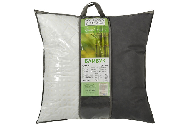 Подушка ТМ Аврора текстиль Бамбуковое волокно тик Classic Plus 50х70  - фото