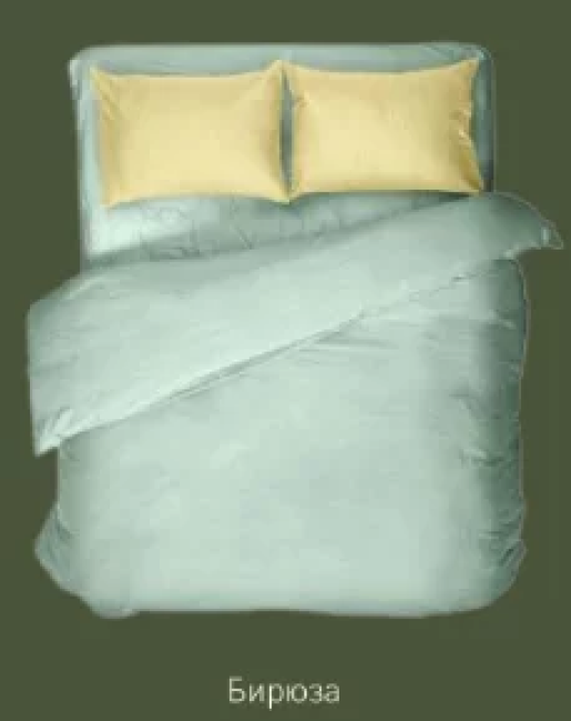 Комплект постельного белья ТМ Блакит вареный лен/хлопок бирюза 2-х сп.