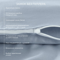 Комплект сатинового белья Моноспейс Серо-голубой 1,5-сп ТМ 