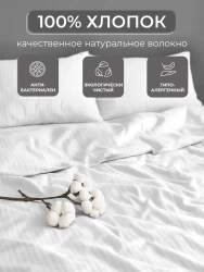 Комплект постельного белья ТМ Блакит  противомикробный страйп сатин белый евро