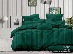 Комплект постельного белья ТМ Блакит страйп сатин "Изумруд" 1,5 сп.
