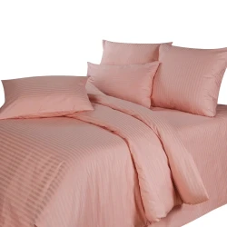 Комплект постельного белья ТМ «Блакит» страйп сатин "Кремовый" , евро