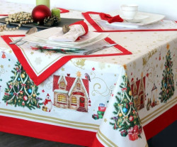 Комплект столового белья ТМ Блакит дорожка с салфетками "Пряничный домик"