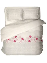 Комплект постельного белья ТМ Блакит лен-сатин  "Красный цветок"  2-х сп.