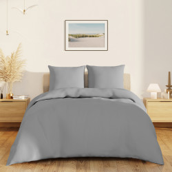  Комплект постельного белья ТМ Ecotex поплин темно серый 2-х сп.- фото