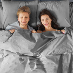  Комплект постельного белья ТМ Ecotex поплин темно серый 2-х сп.- фото3
