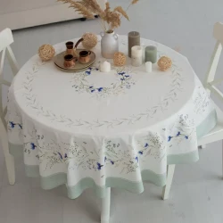 Скатерть Васильки круглая диаметр 170- фото2